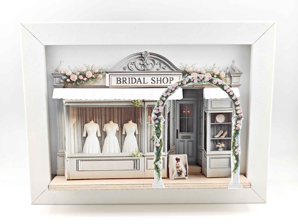 5x7" Bridal Shop, DIY miniature, instant download template, shadow box gift