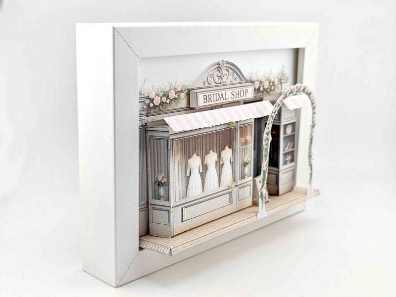 Bridal Shop, DIY miniature, instant download template, shadow box gift