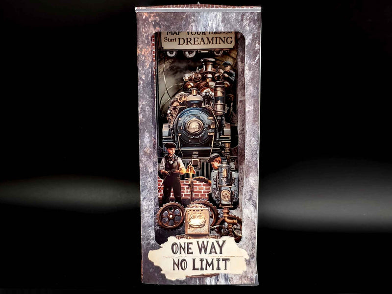 Vintage Steam Train Book Nook Kit: Paper Diorama Template (PDF & PNG for Cricut)