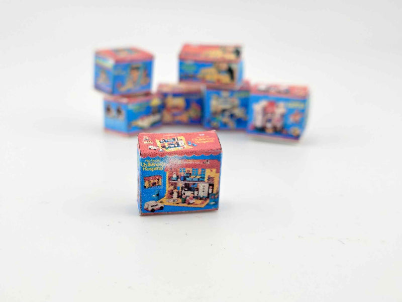 1:12 1970 vintage classic toy box (PDF file) , Newborns, Infants, Babies, for dollhouse, toy shop display,