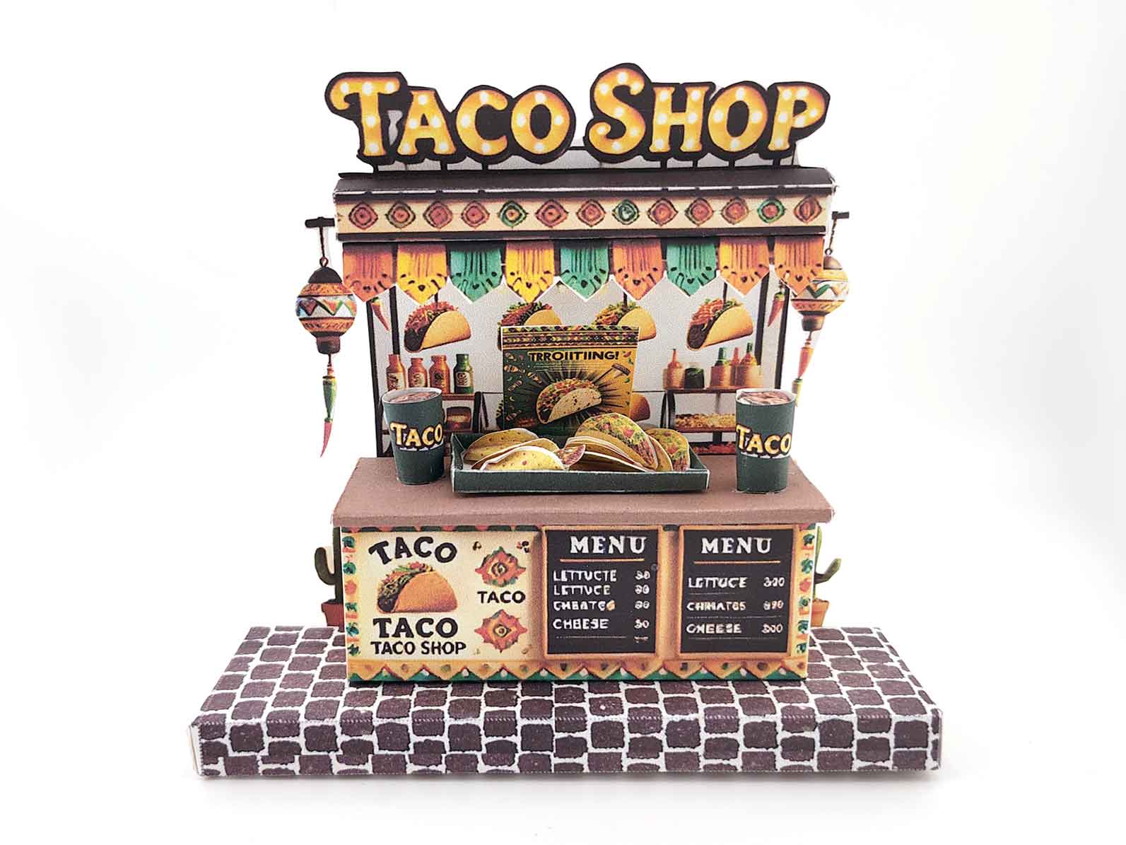 DIY Miniature Taco Shop Craft Kit: Printable Paper Model (Digital Download)