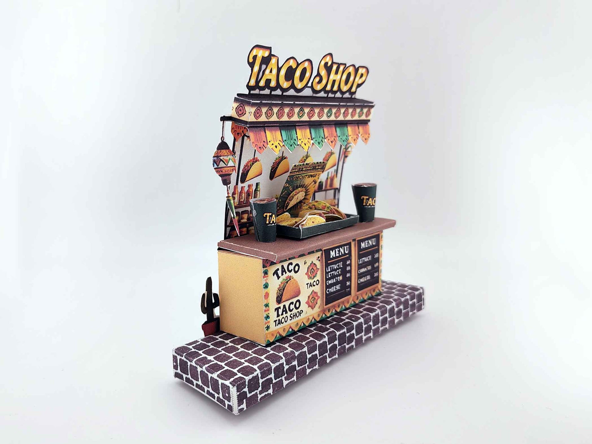 DIY Miniature Taco Shop Craft Kit: Printable Paper Model (Digital Download)