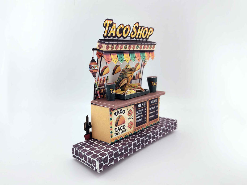 DIY Miniature Taco Shop Craft Kit: Printable Paper Model (Digital Download)