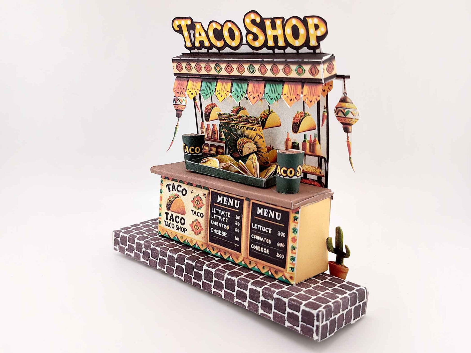 DIY Miniature Taco Shop Craft Kit: Printable Paper Model (Digital Download)