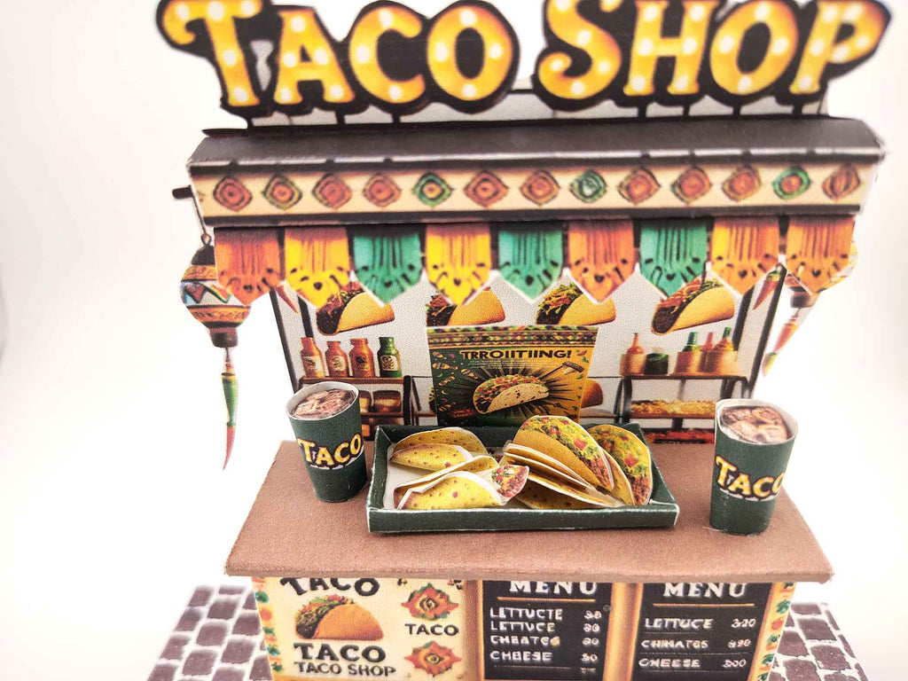 DIY Miniature Taco Shop Craft Kit: Printable Paper Model (Digital Download)