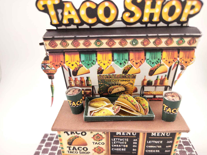 DIY Miniature Taco Shop Craft Kit: Printable Paper Model (Digital Download)