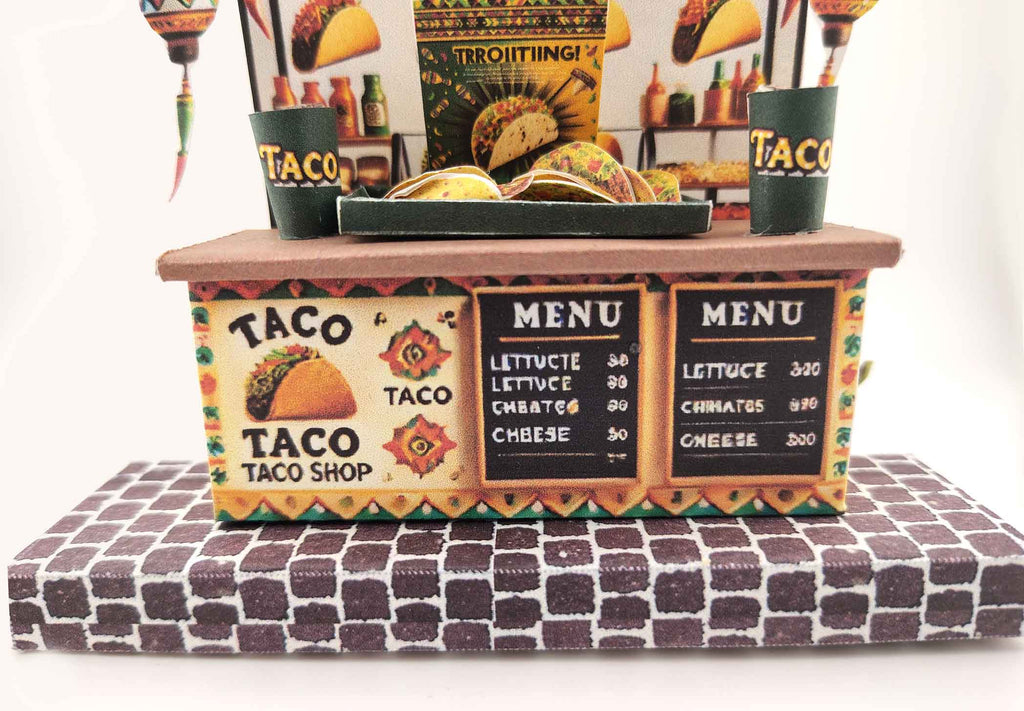 DIY Miniature Taco Shop Craft Kit: Printable Paper Model (Digital Download)