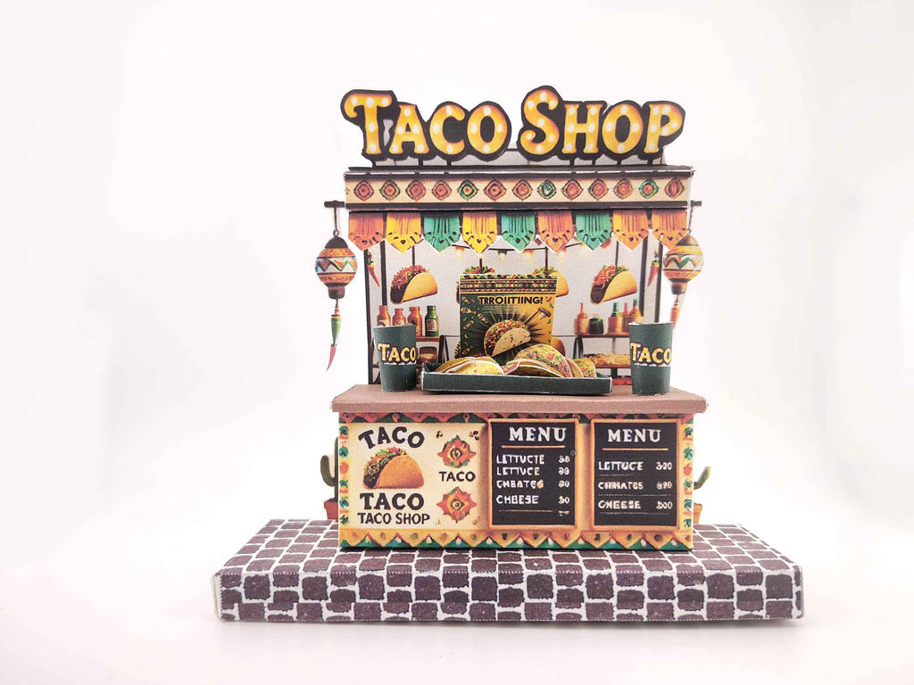 DIY Miniature Taco Shop Craft Kit: Printable Paper Model (Digital Download)