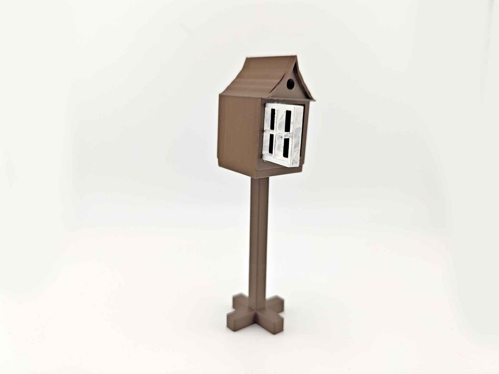 1:12 Bird house STL file, openable door bird home for outdoor and back yard, front yard, suit for 12 scale dollhouse