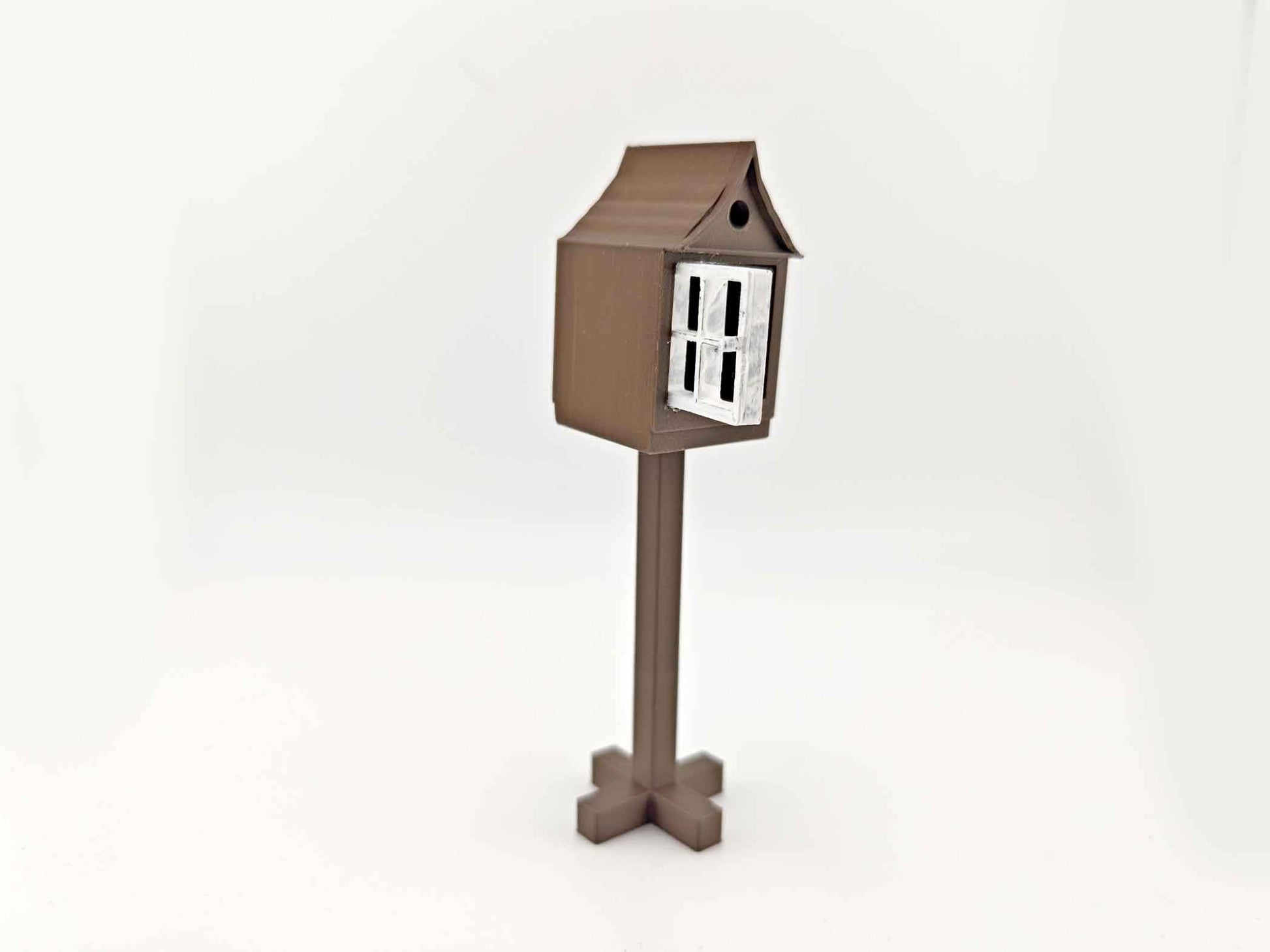 1:12 Bird house STL file, openable door bird home for outdoor and back yard, front yard, suit for 12 scale dollhouse