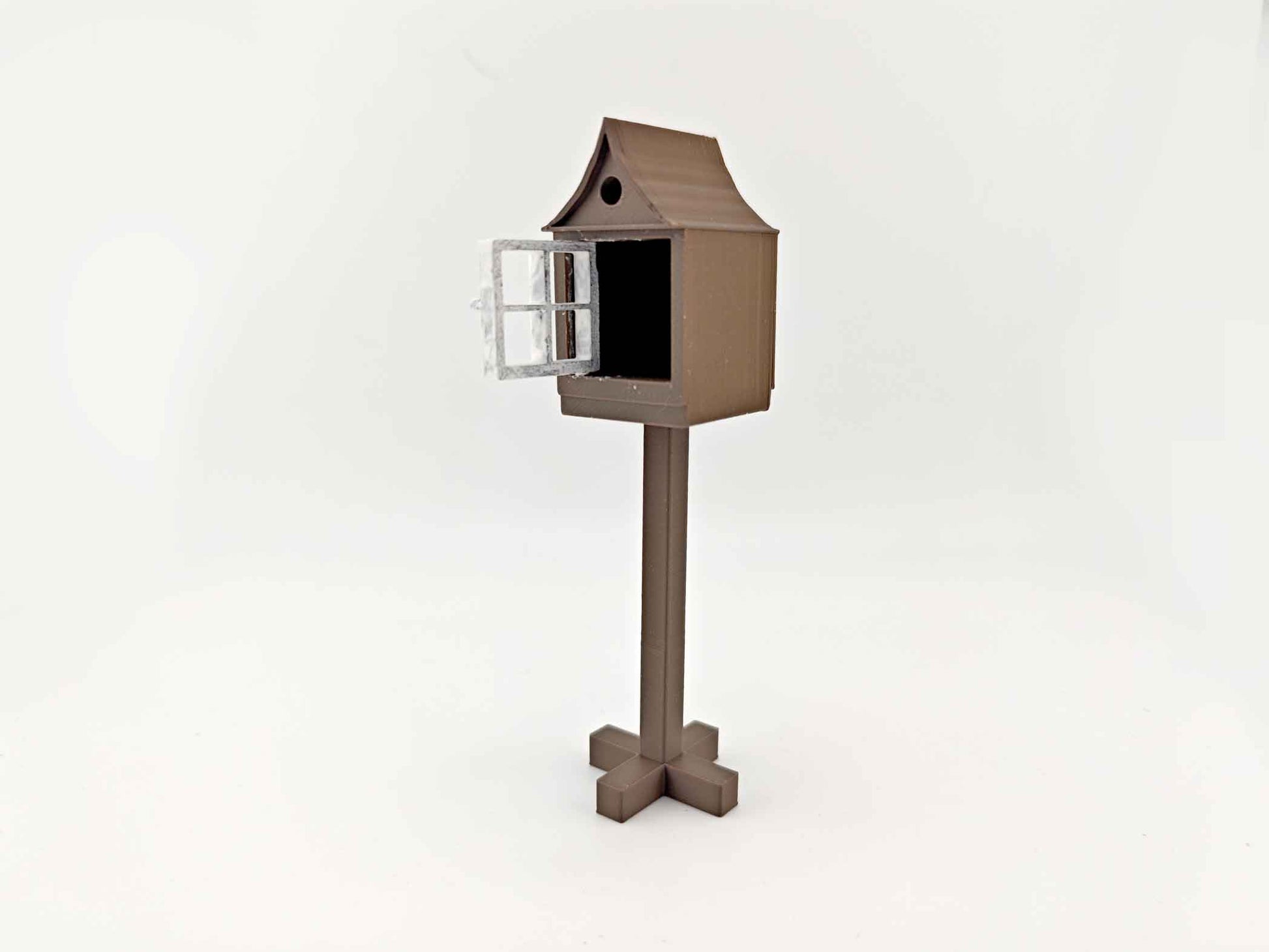 1:12 Bird house STL file, openable door bird home for outdoor and back yard, front yard, suit for 12 scale dollhouse