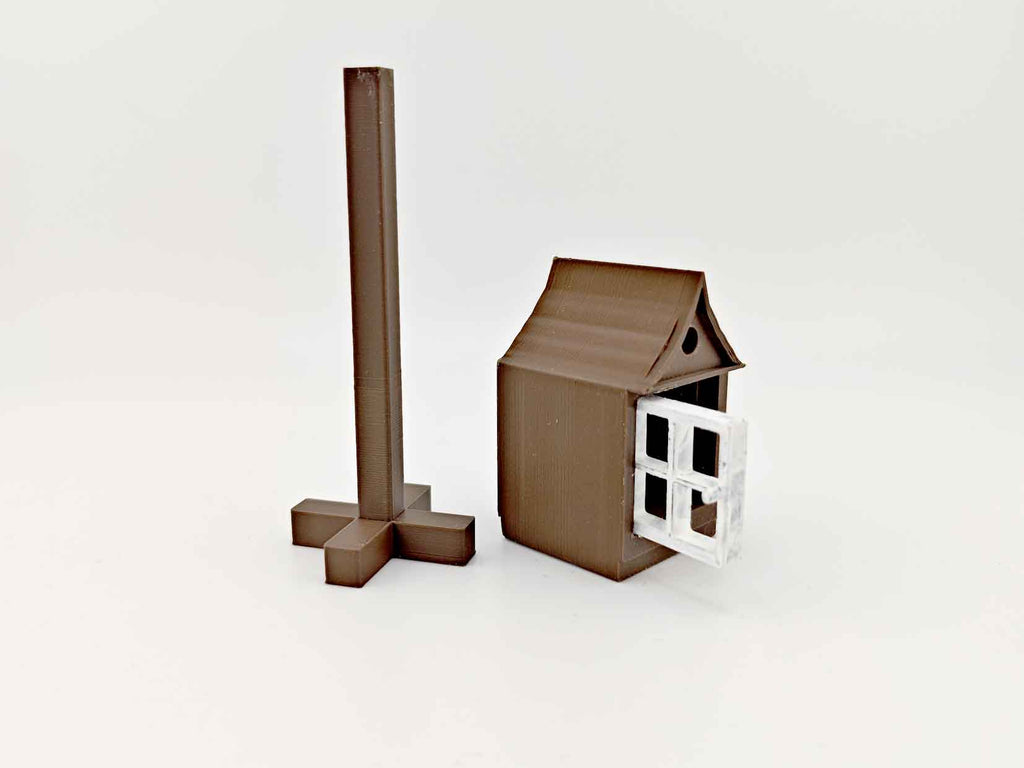 1:12 Bird house STL file, openable door bird home for outdoor and back yard, front yard, suit for 12 scale dollhouse