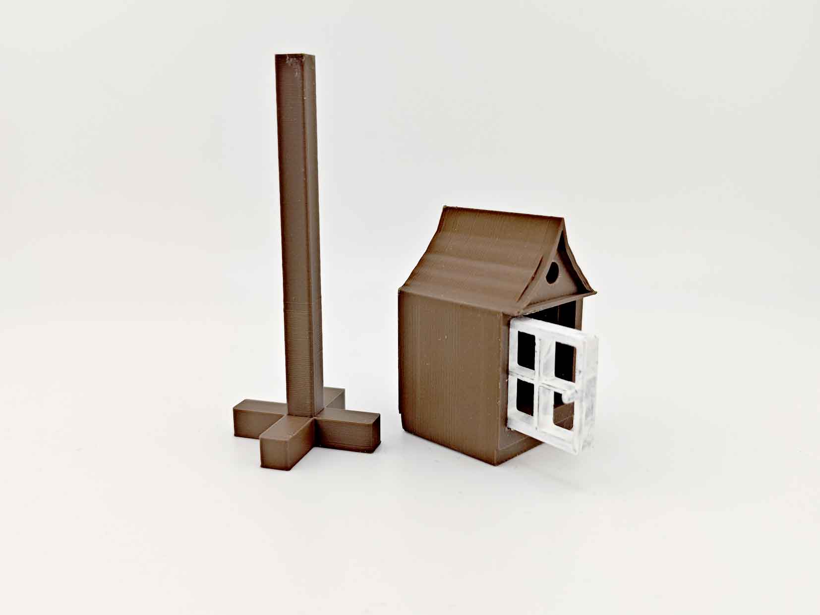 1:12 Bird house STL file, openable door bird home for outdoor and back yard, front yard, suit for 12 scale dollhouse
