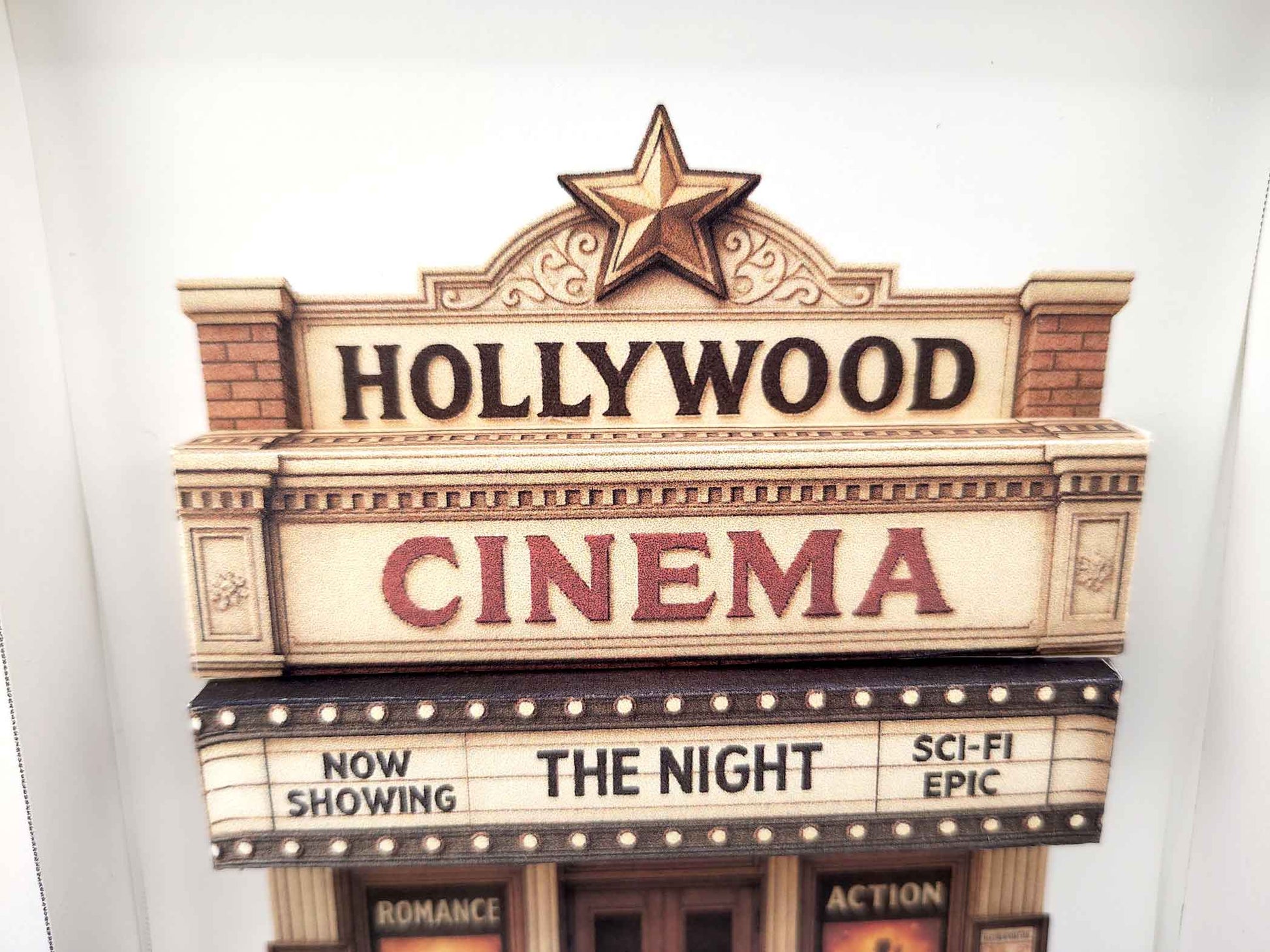 Hollywood Cinema Theater Diorama — Miniature Craft Kit in 7x5 Photo Frame Scene