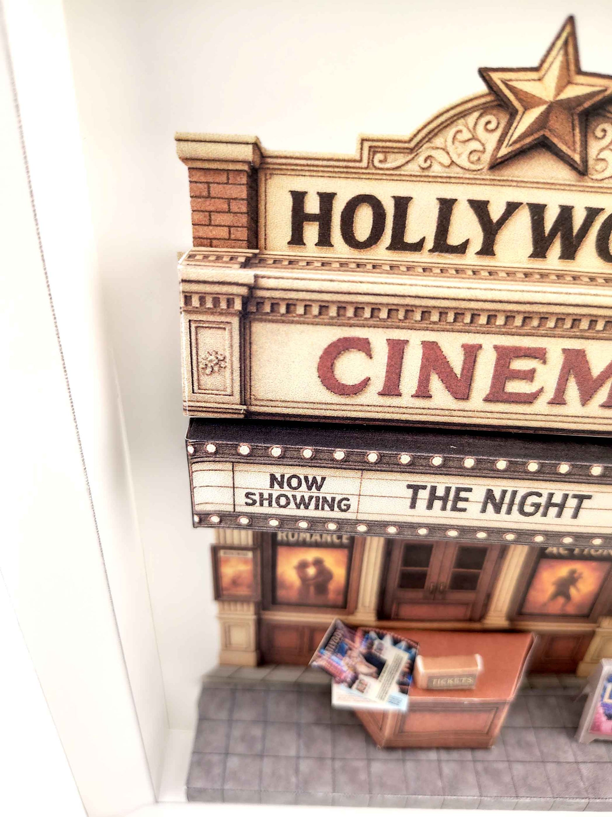 Hollywood Cinema Theater Diorama — Miniature Craft Kit in 7x5 Photo Frame Scene