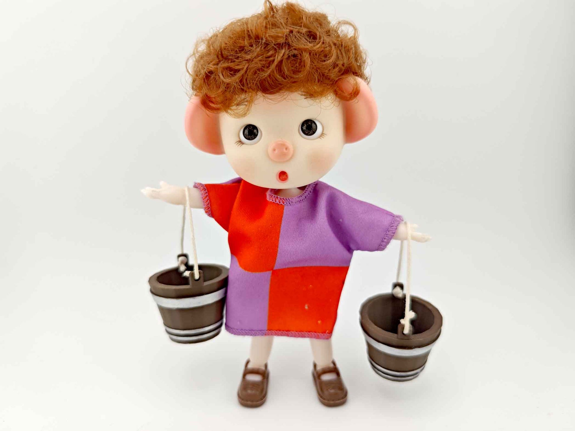 1:12 Miniature wooden water bucket for outdoor Door — 3D Print STL File, Dollhouse Accessories