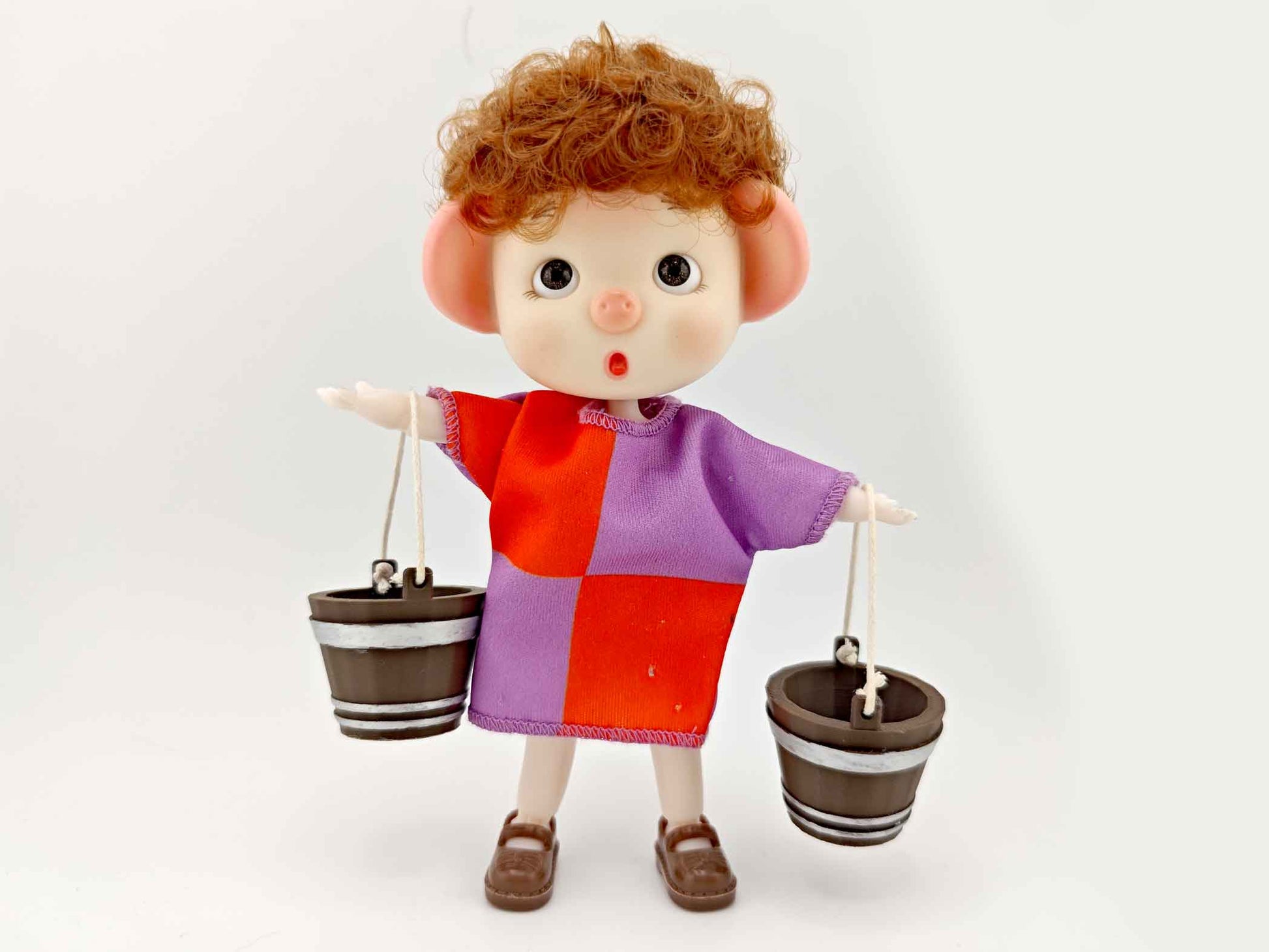 1:12 Miniature wooden water bucket for outdoor Door — 3D Print STL File, Dollhouse Accessories
