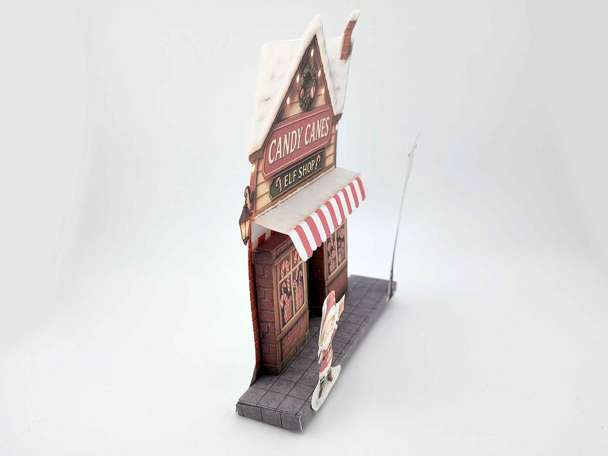 PickScene Christmas elf Candy Canes shop on street 5x7 photo frame with background for DIY a Christmas presents to be a crafting xmas card