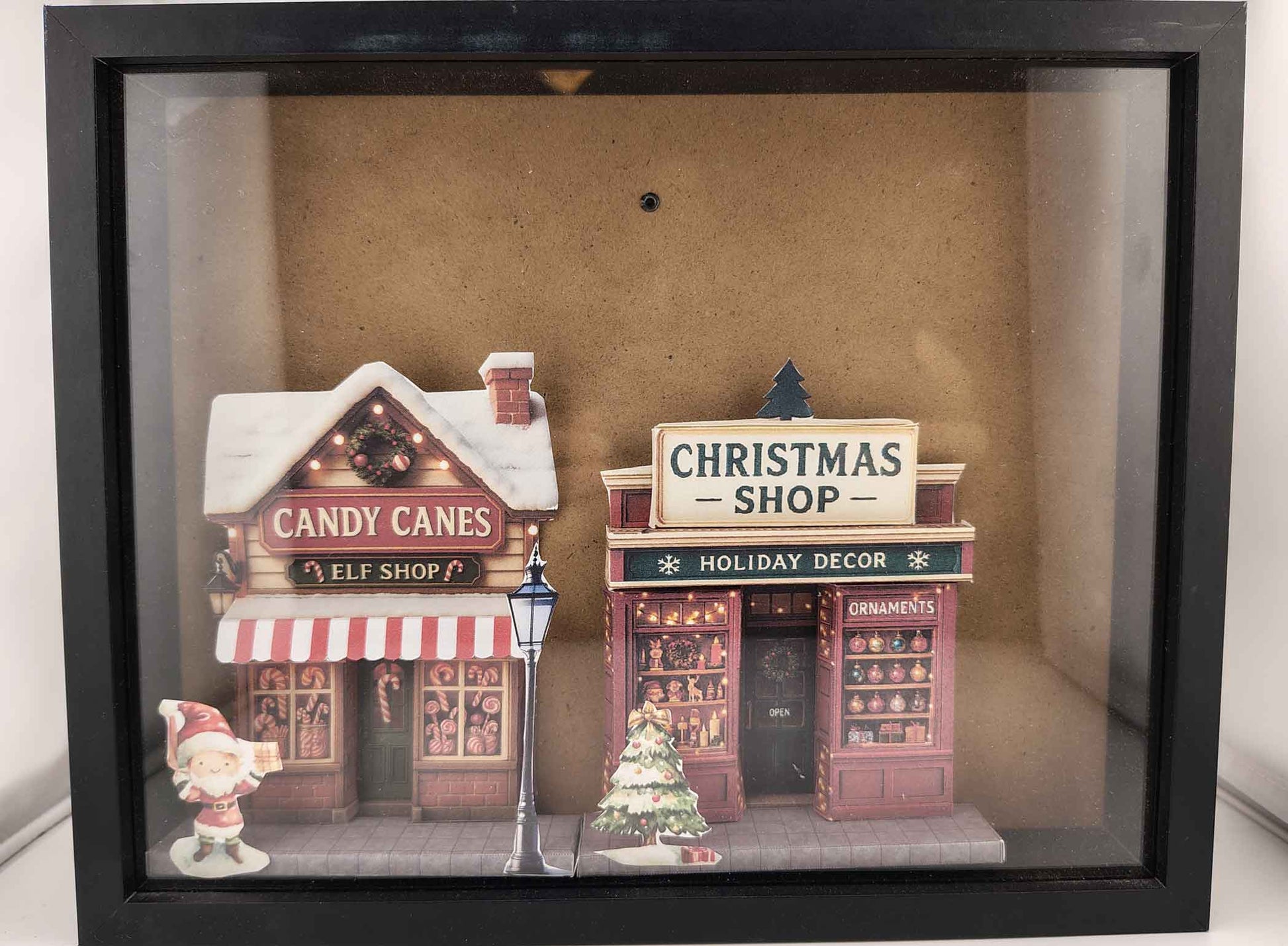 PickScene Christmas  shop on street 5x7 photo frame with background for DIY a Christmas presents to be a crafting xmas card