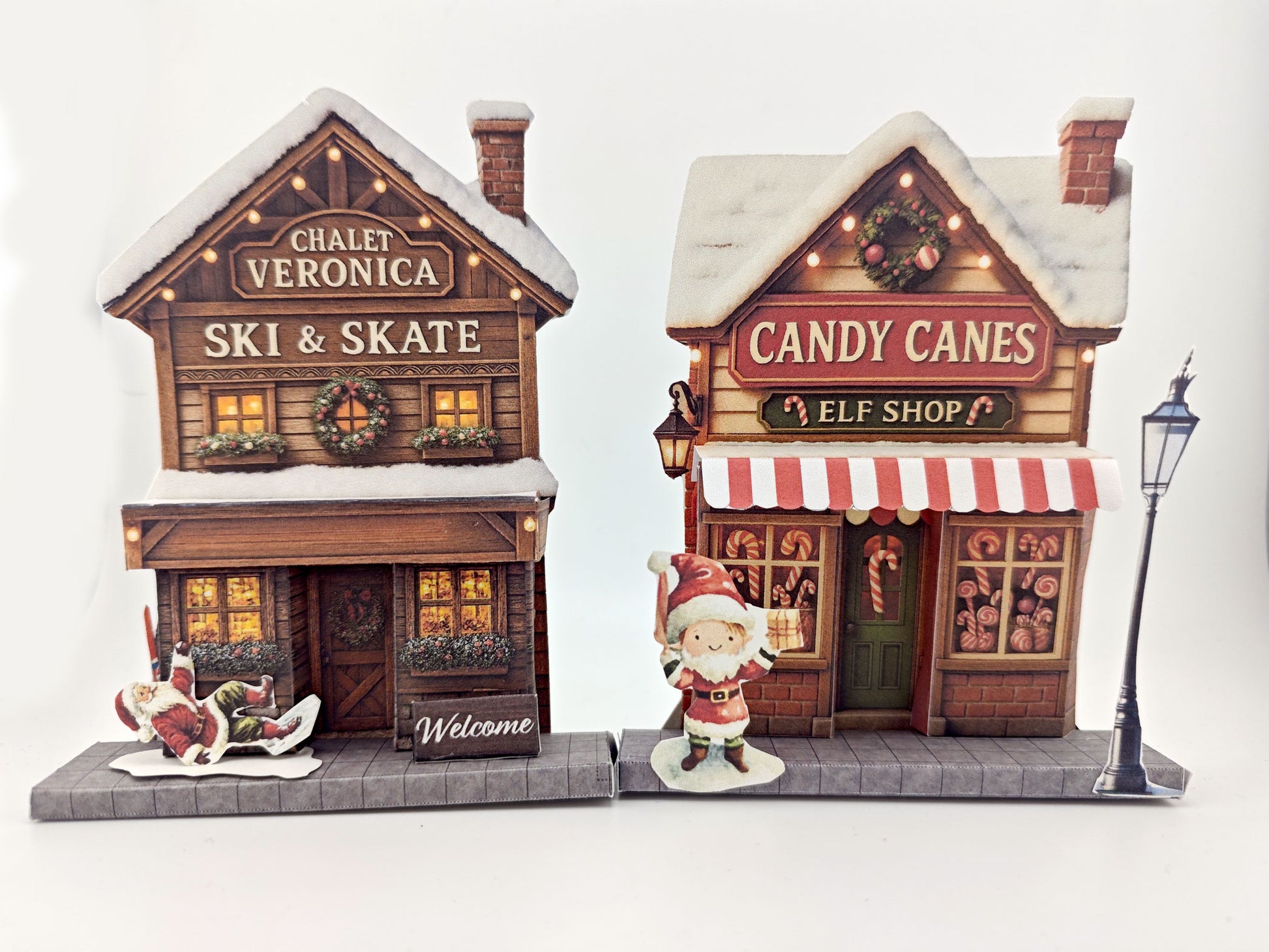 Ski & Skate Christmas Chalet — 7x5 Photo Frame Miniature Shop DIY Craft Kit for Winter & Ski Lovers