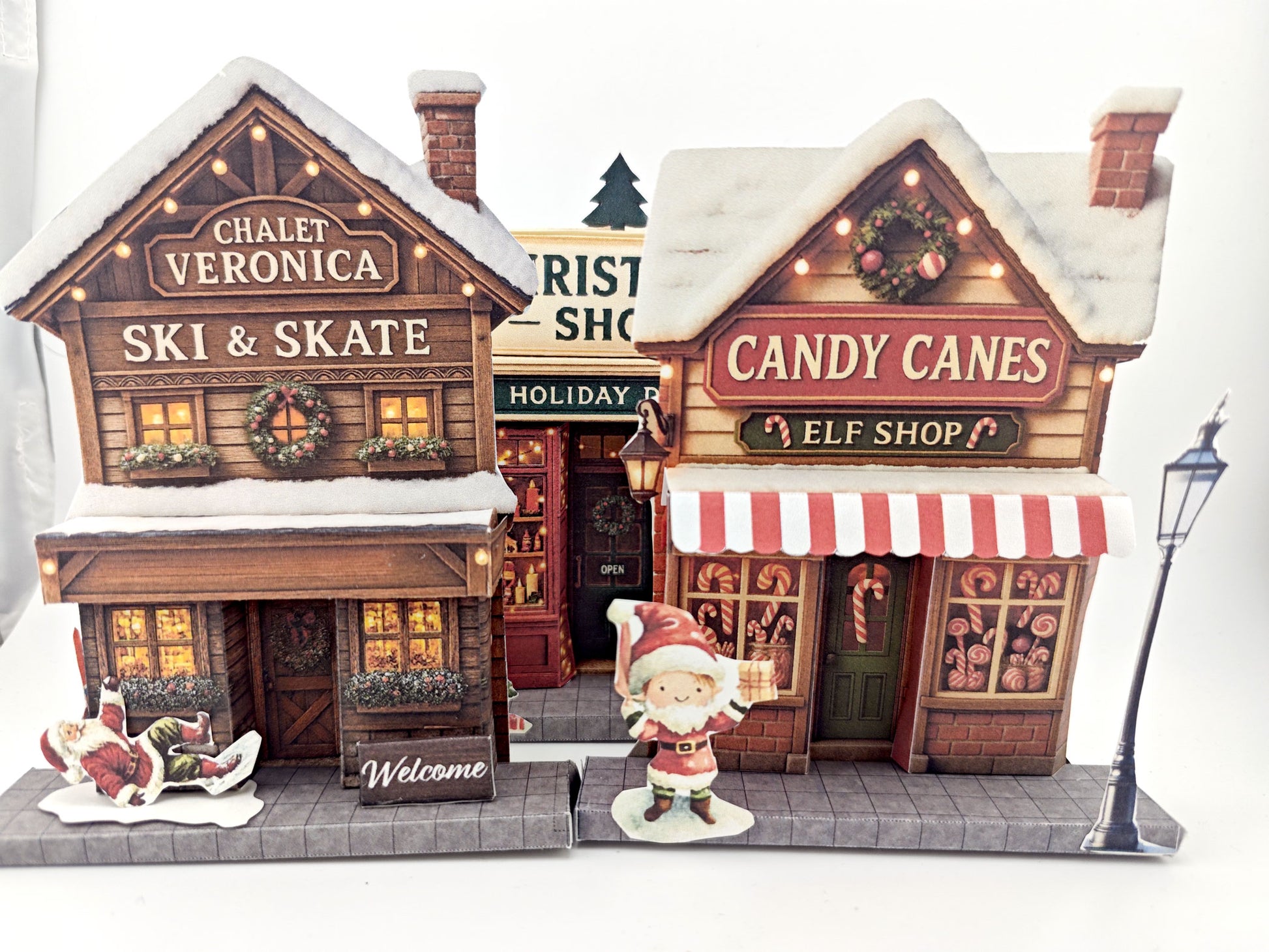 Ski & Skate Christmas Chalet — 7x5 Photo Frame Miniature Shop DIY Craft Kit for Winter & Ski Lovers