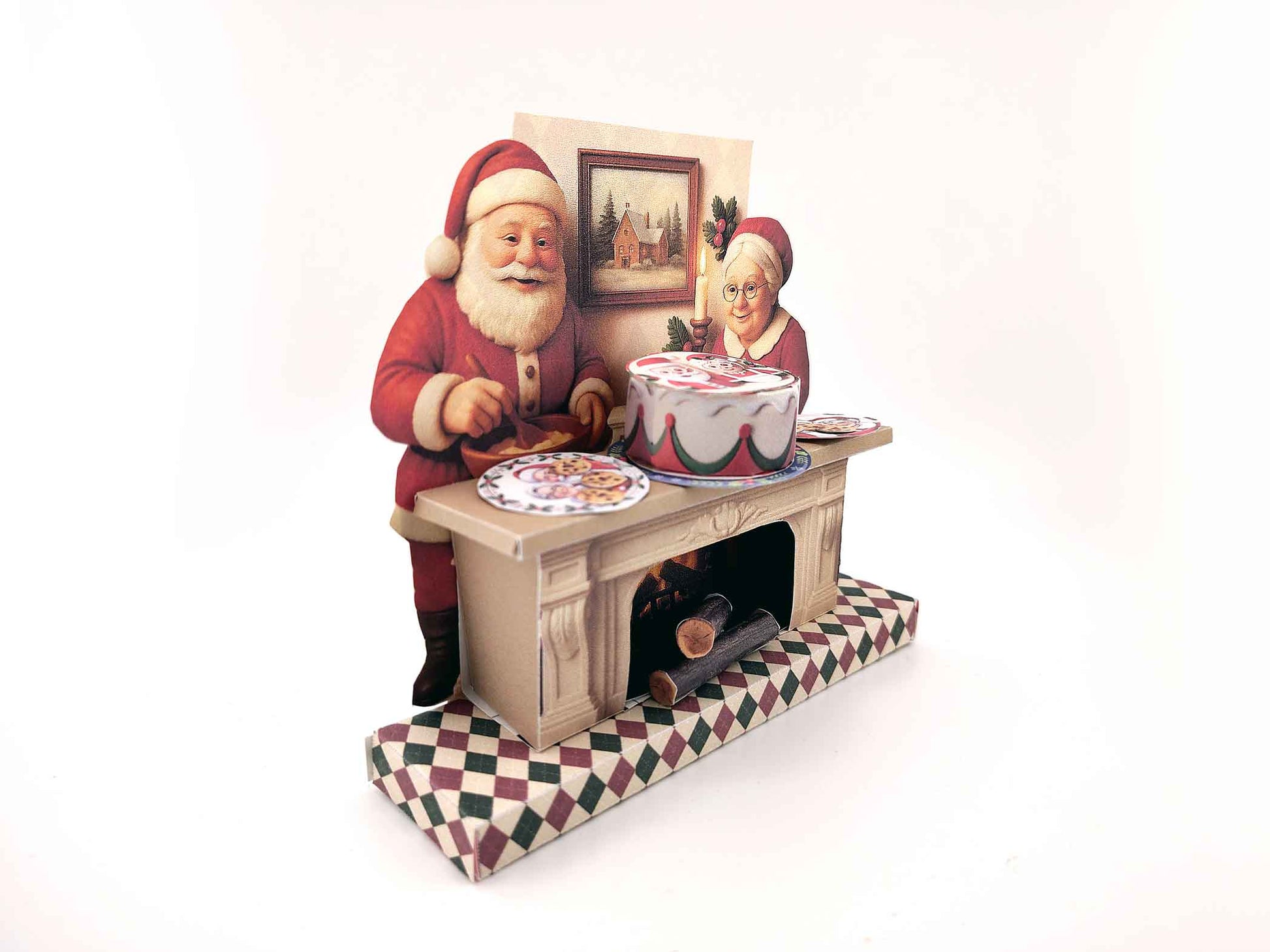 DIY Christmas Mr. & Mrs. Claus Miniature Kit: Printable Holiday Scene (PDF File)