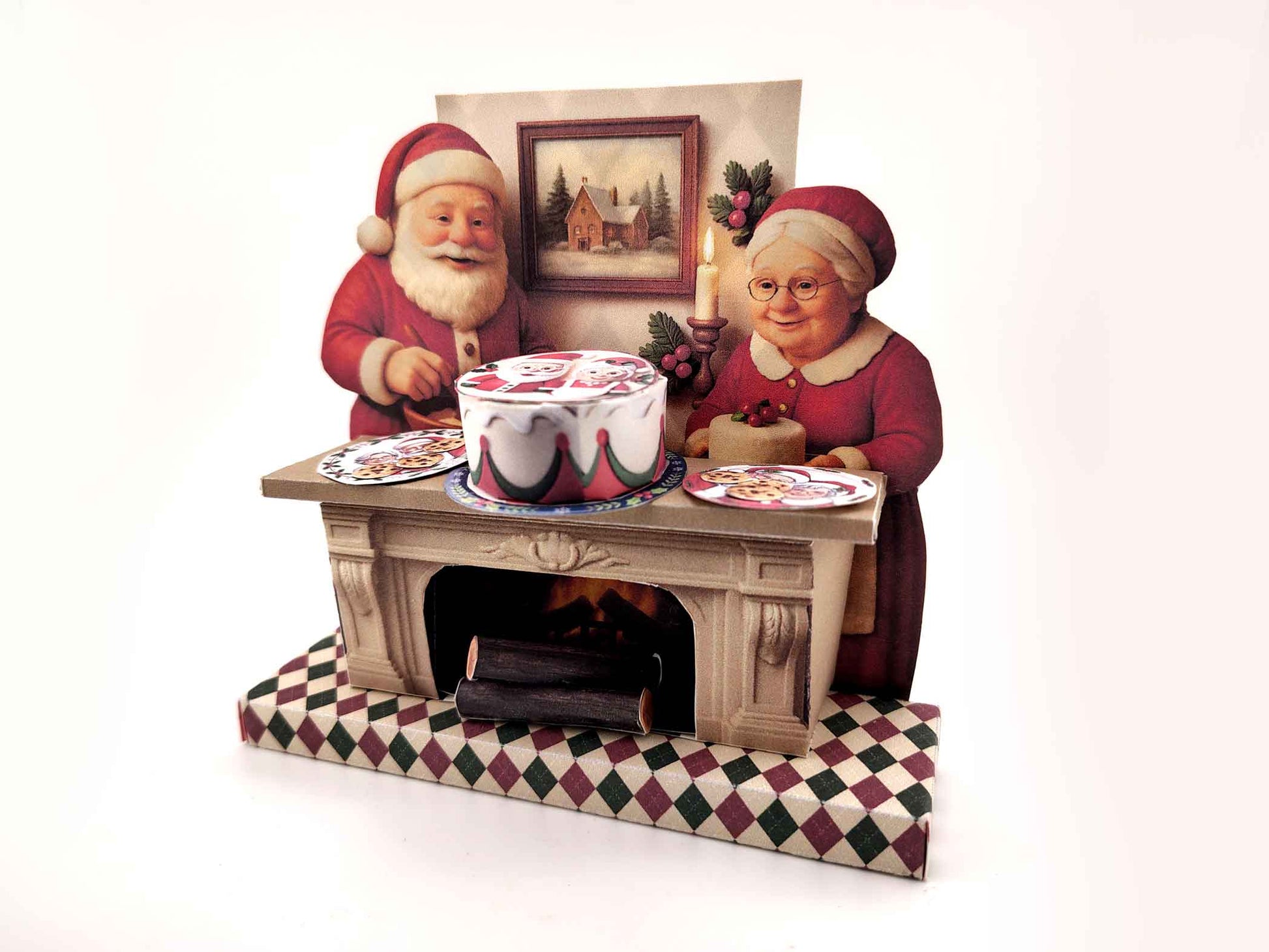 DIY Christmas Mr. & Mrs. Claus Miniature Kit: Printable Holiday Scene (PDF File)