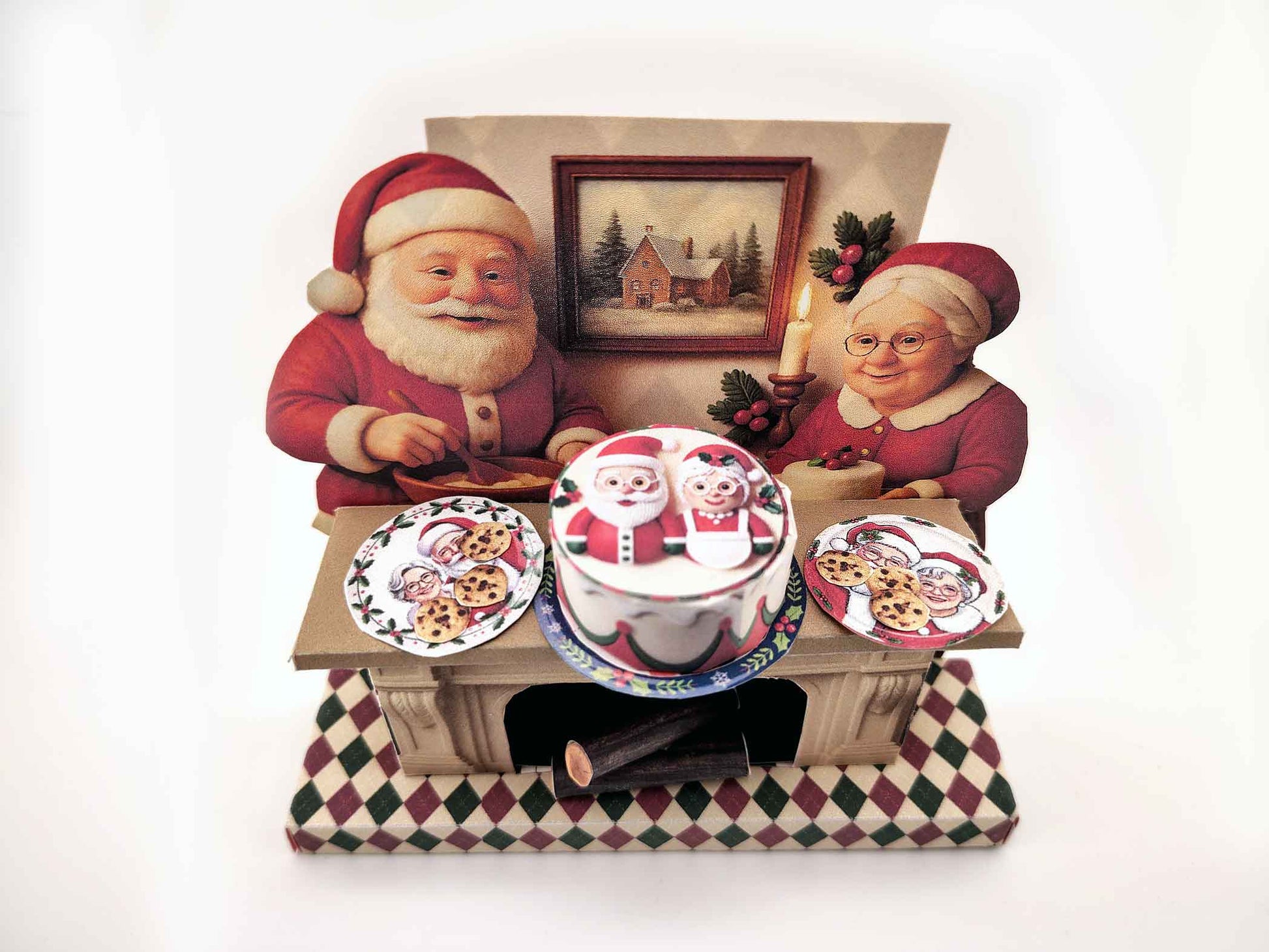 DIY Christmas Mr. & Mrs. Claus Miniature Kit: Printable Holiday Scene (PDF File)