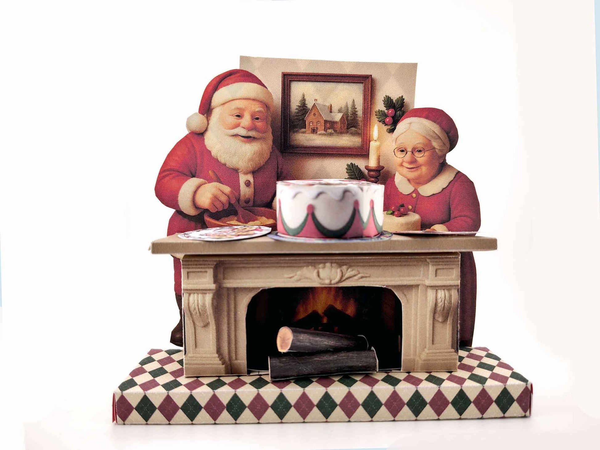 DIY Christmas Mr. & Mrs. Claus Miniature Kit: Printable Holiday Scene (PDF File)