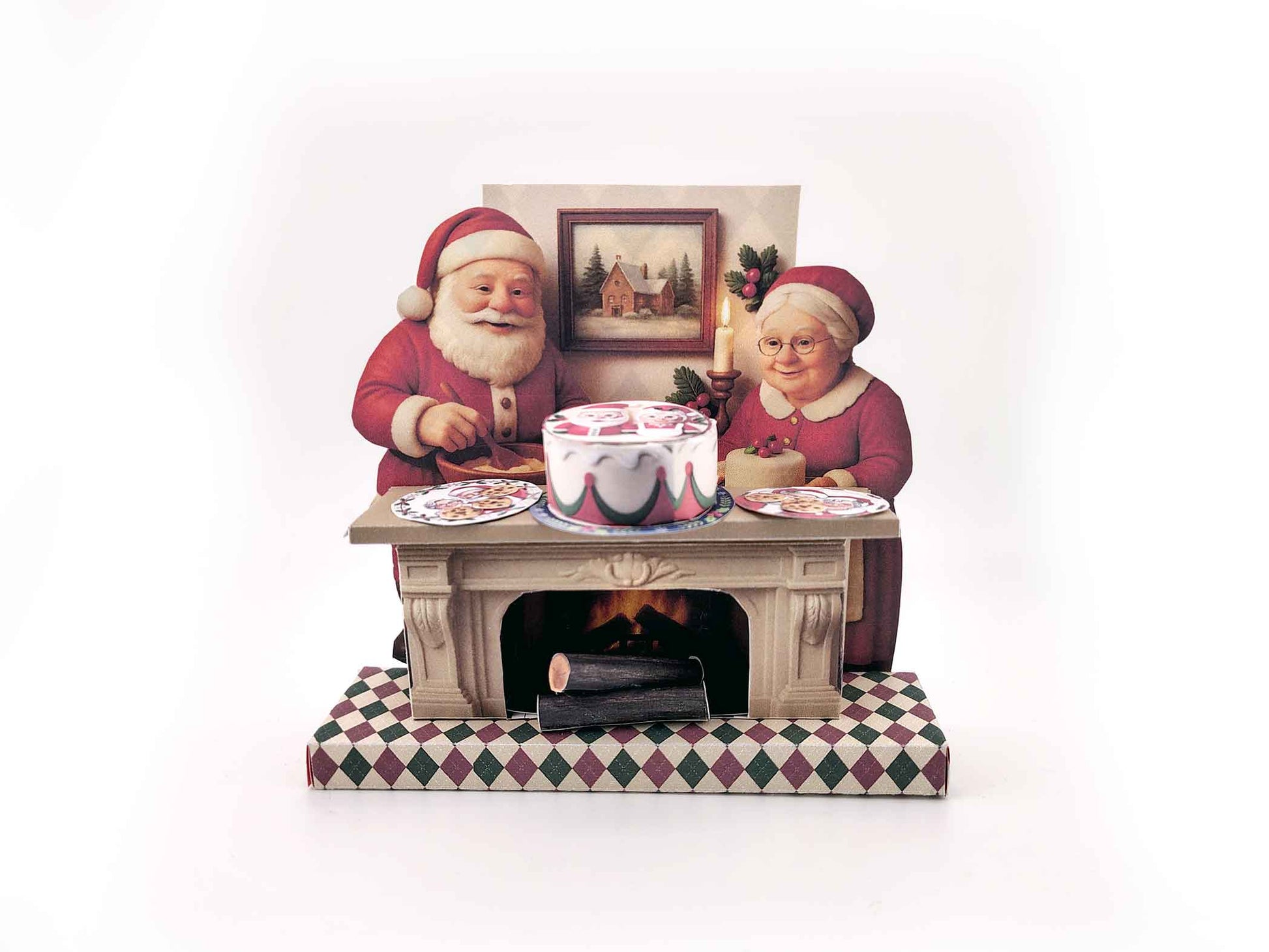 DIY Christmas Mr. & Mrs. Claus Miniature Kit: Printable Holiday Scene (PDF File)