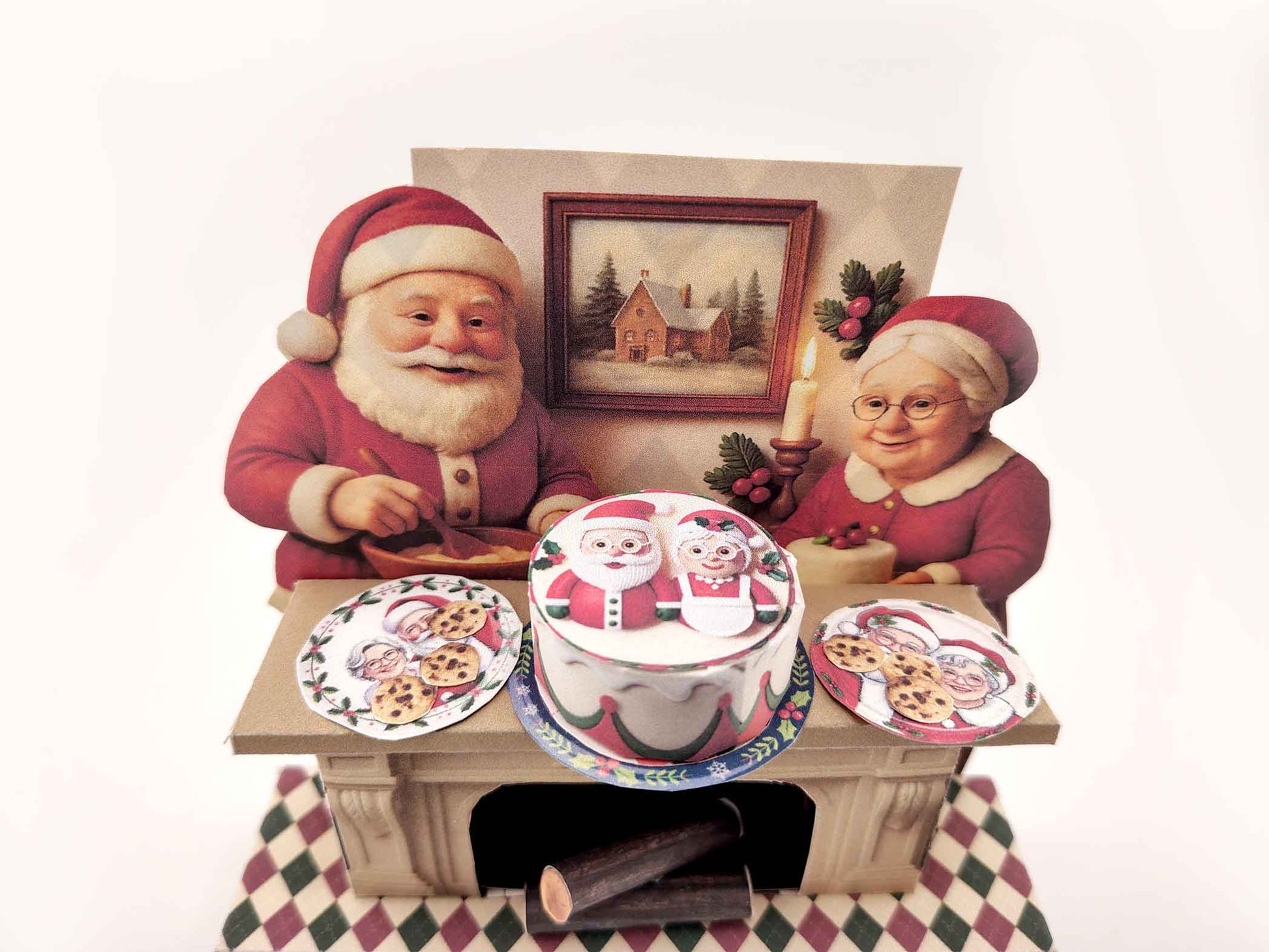 DIY Christmas Mr. & Mrs. Claus Miniature Kit: Printable Holiday Scene (PDF File)