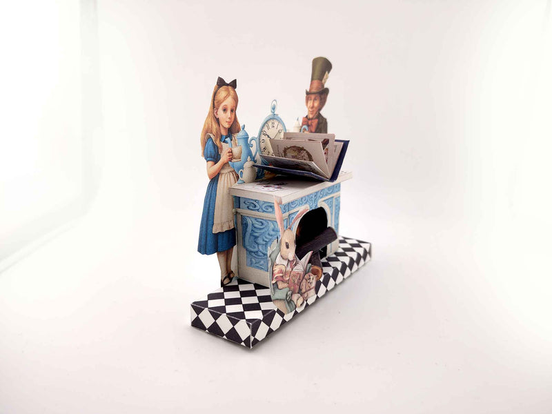 PickScene Alice in Wonderland miniature paper Stand with Story book and story character