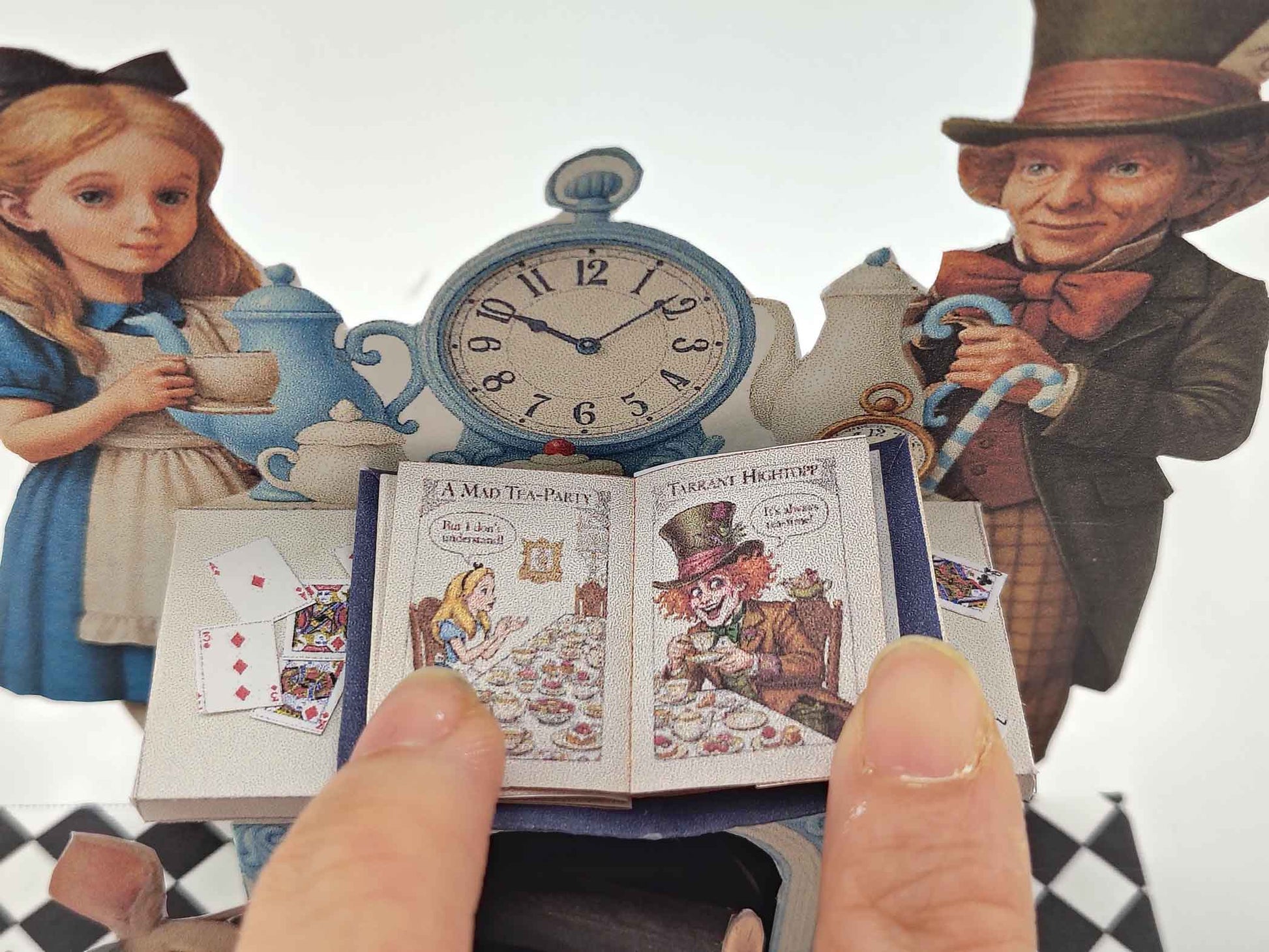 PickScene Alice in the Wonderland miniature paper Stand with Story book and story character