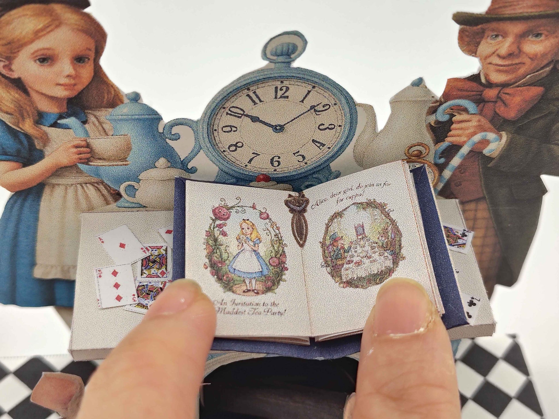 PickScene Alice in the Wonderland miniature paper Stand with Story book and story character