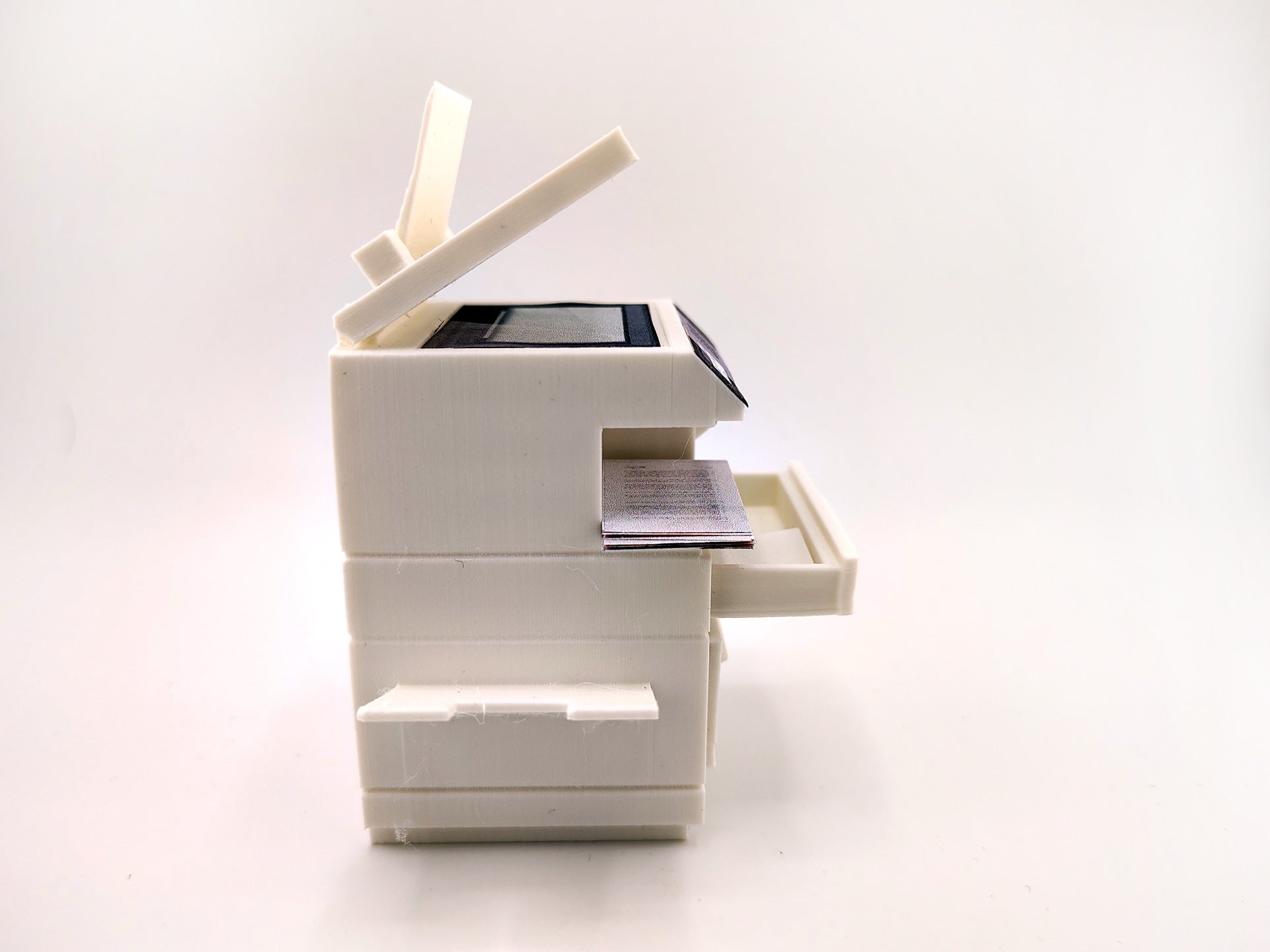 High quality Office Printer STL file for 1:12 dollhouse print and documents included, office equipment, office diorama
