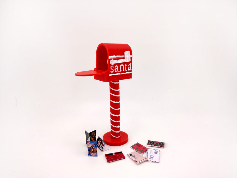 Dollhouse Christmas Mailbox, Santa Decor, 1:12 Scale (3D STL File)