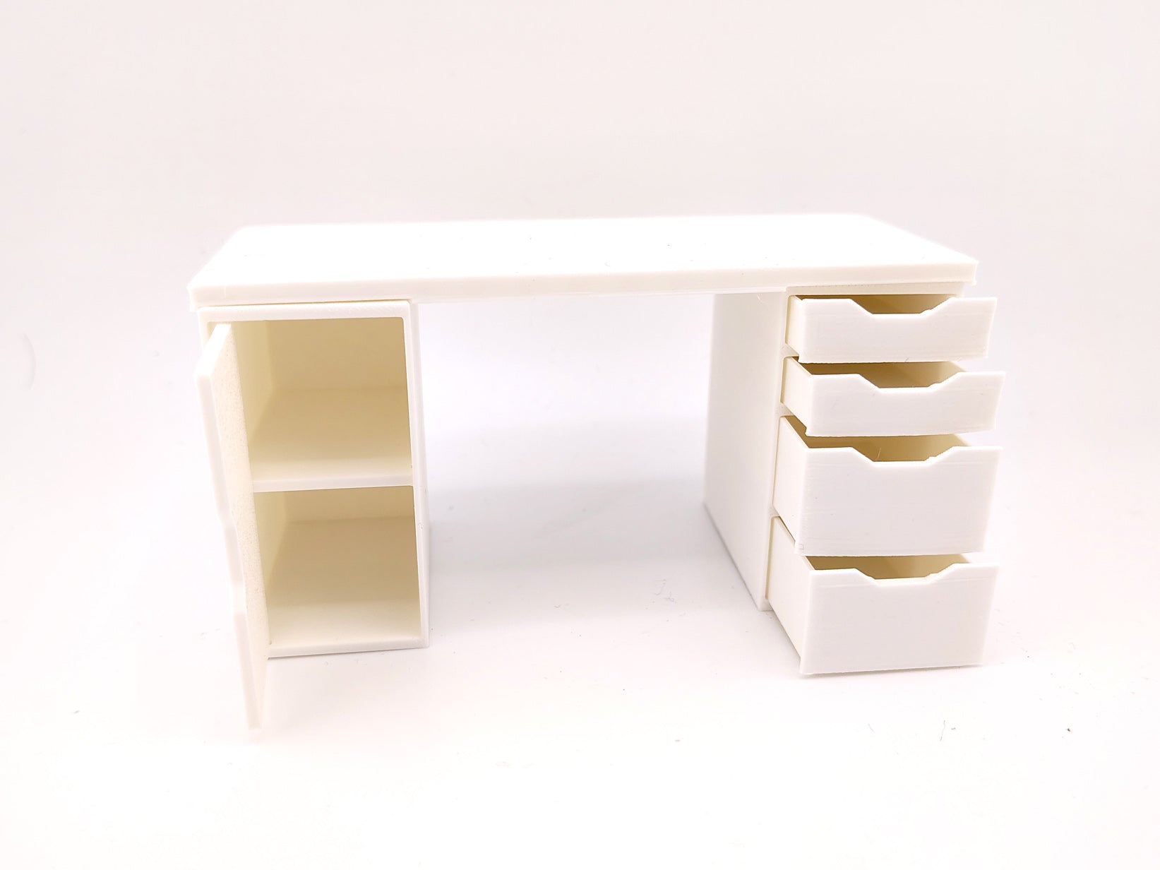 1:12 Office desk, crafter drawer STL file for dollhouse print,