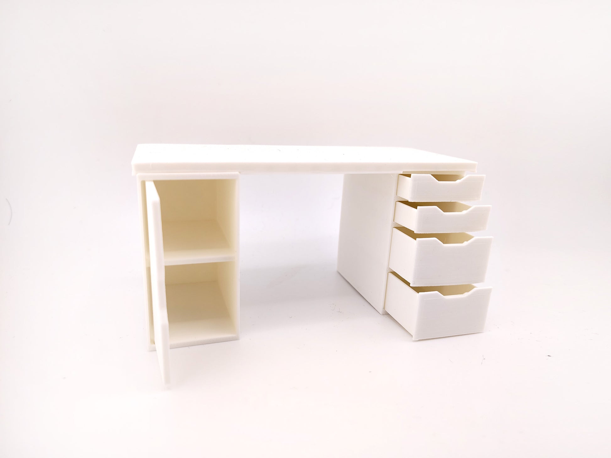 1:12 Office desk, crafter drawer STL file for dollhouse print,