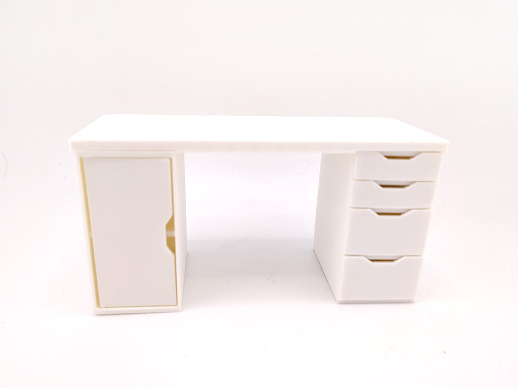 1:12 Office desk, crafter drawer STL file for dollhouse print,