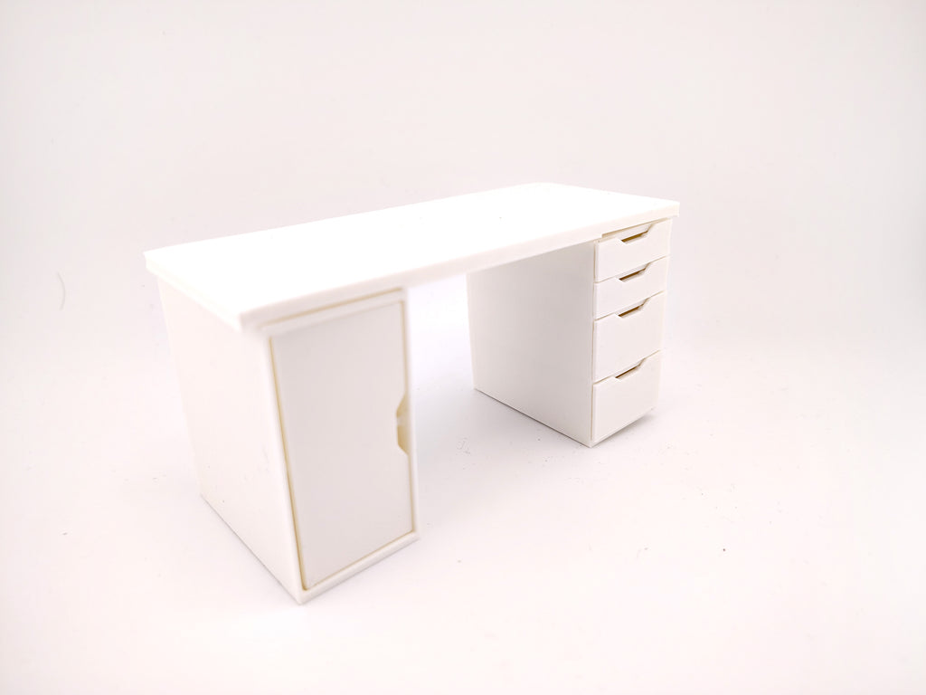 1:12 Office desk, crafter drawer STL file for dollhouse print,