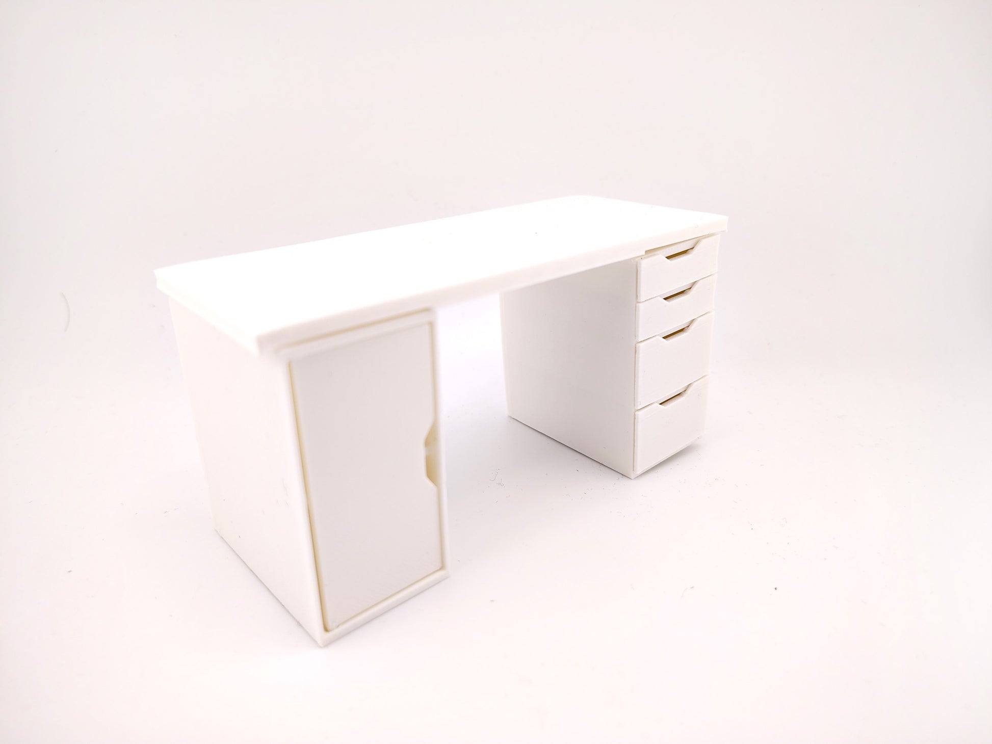 1:12 Office desk, crafter drawer STL file for dollhouse print,
