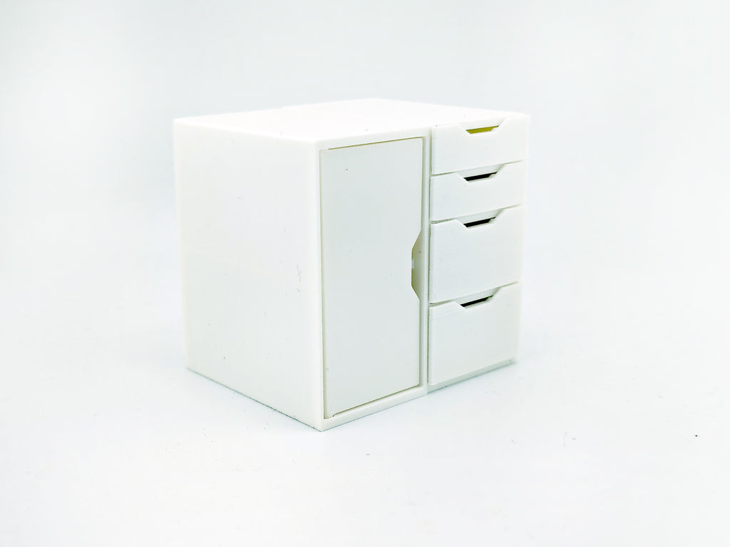 1:12 Office desk, crafter drawer STL file for dollhouse print,