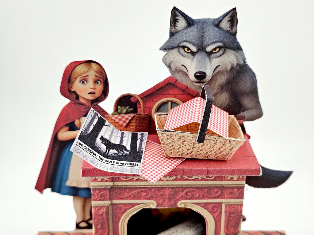 PickScene the little red riding hood paper Stand with Story book and story character