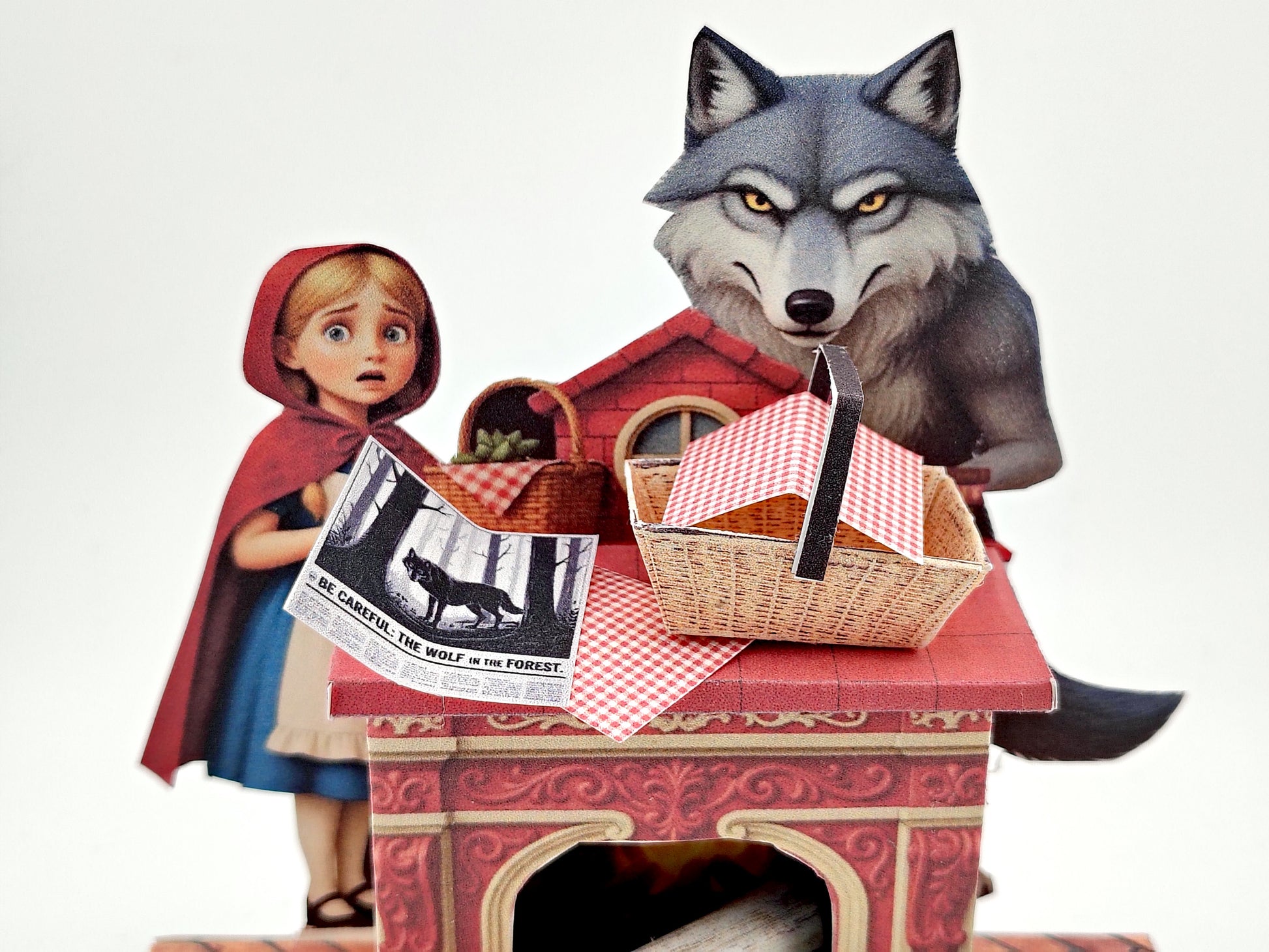 PickScene the little red riding hood paper Stand with Story book and story character