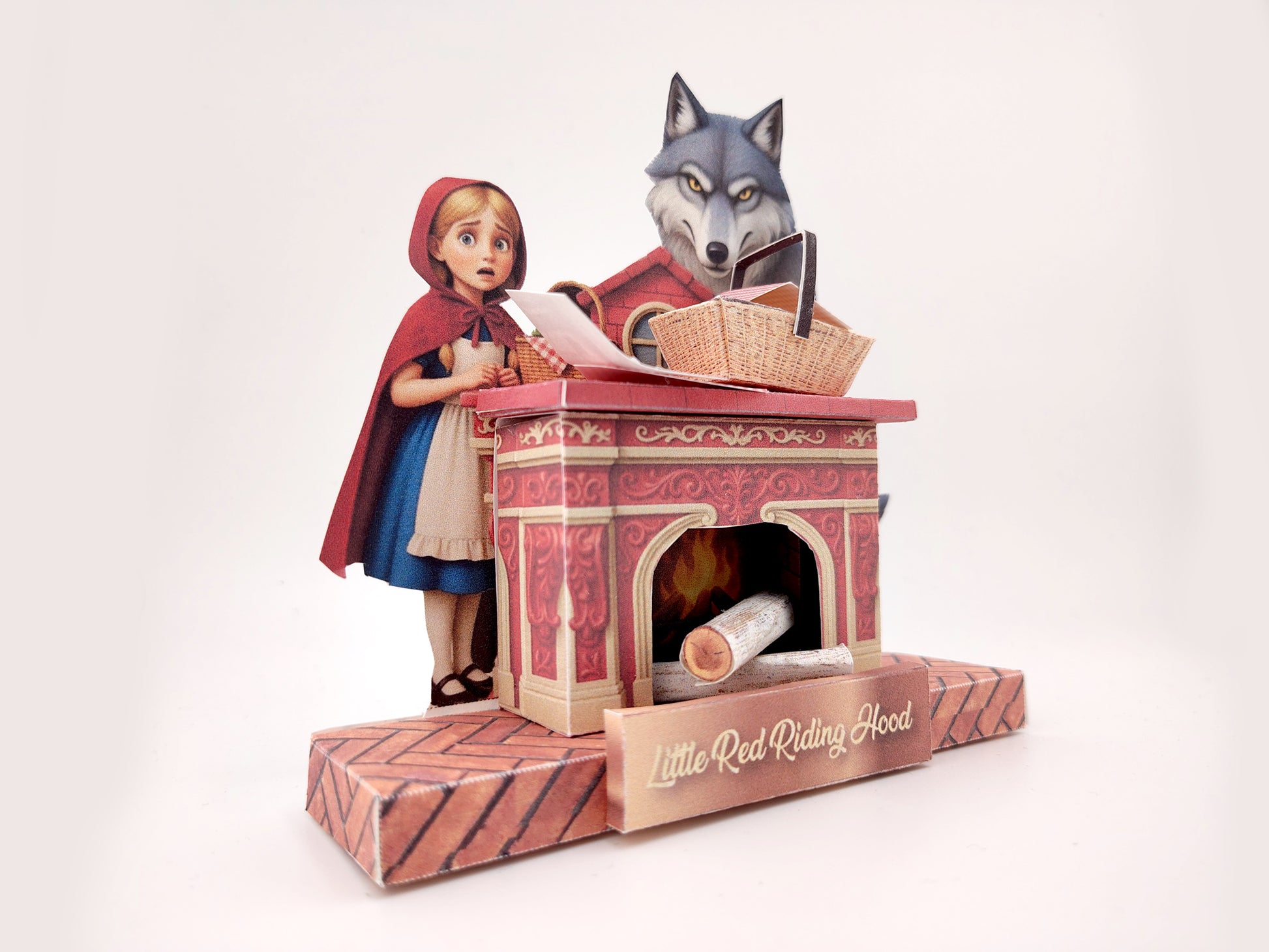 PickScene the little red riding hood paper Stand with Story book and story character