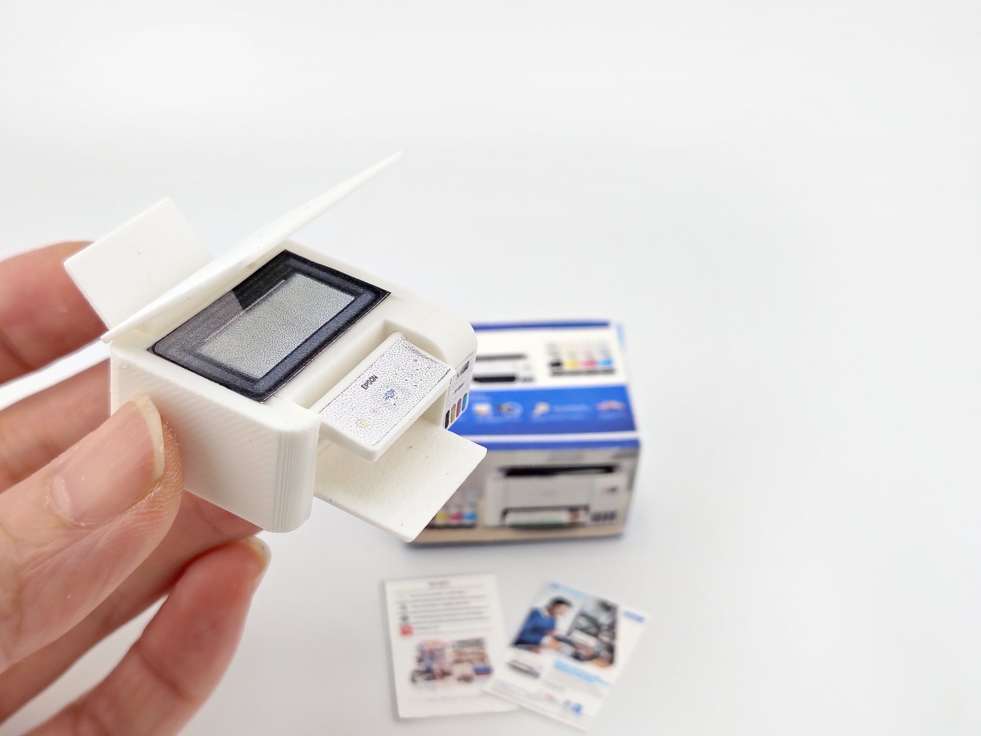 1:12 Ecotank printer for small office and home, books and prints are included, office equipment, office diorama