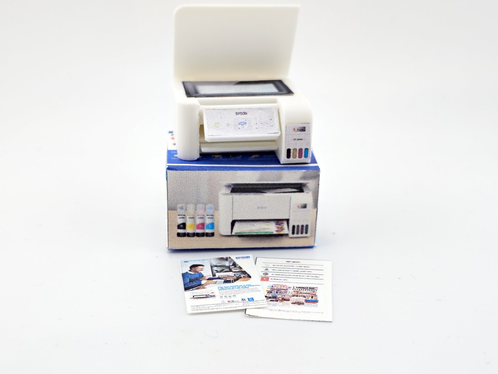 1:12 Ecotank printer for small office and home, books and prints are included, office equipment, office diorama