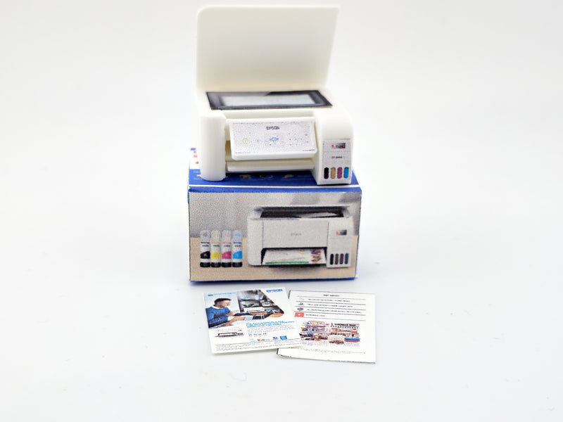 1:12 Ecotank printer for small office and home, books and prints are included, office equipment, office diorama