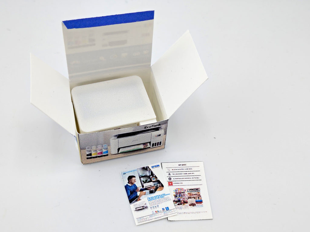 1:12 Ecotank printer for small office and home, books and prints are included, office equipment, office diorama