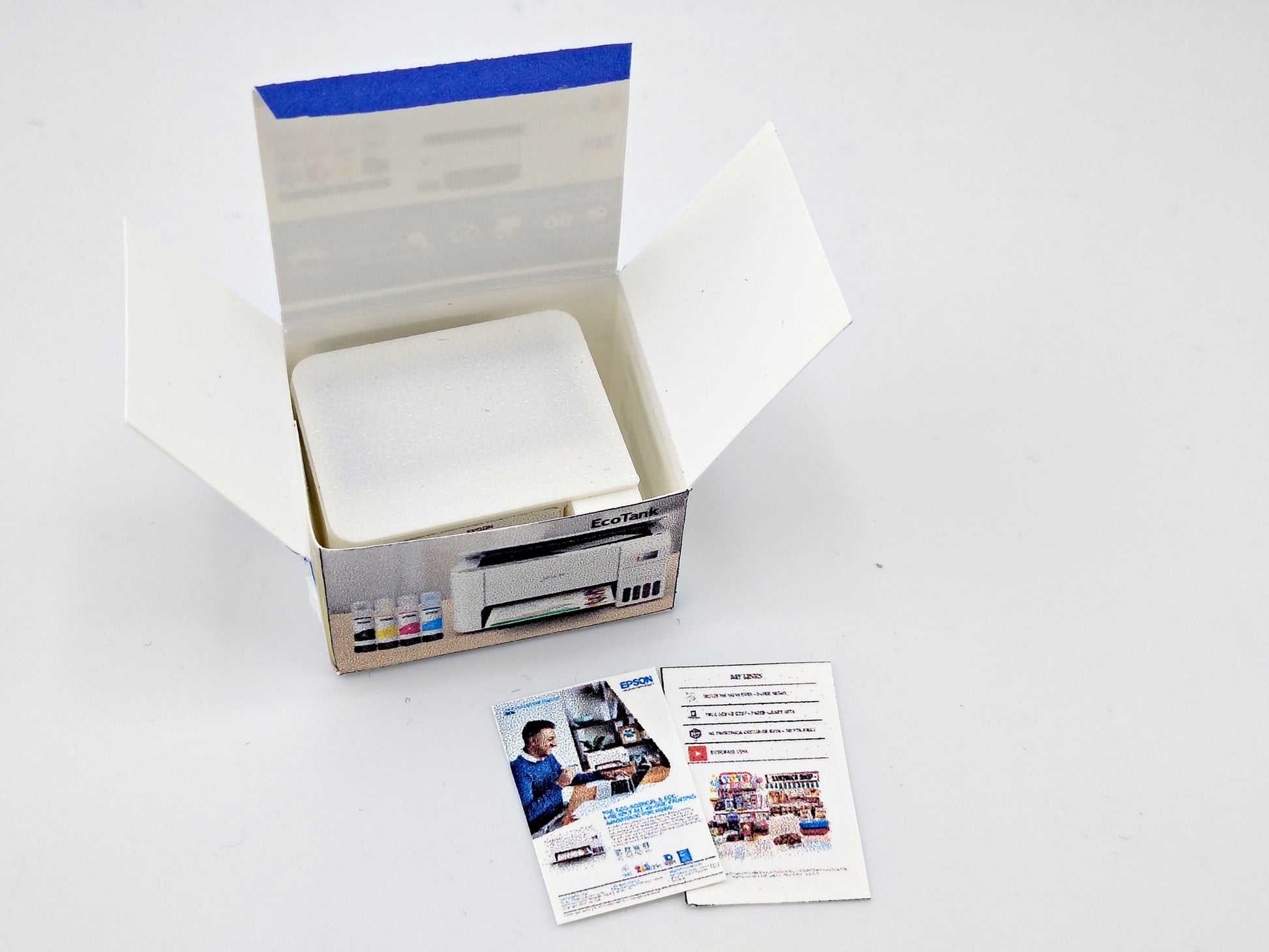 1:12 Ecotank printer for small office and home, books and prints are included, office equipment, office diorama